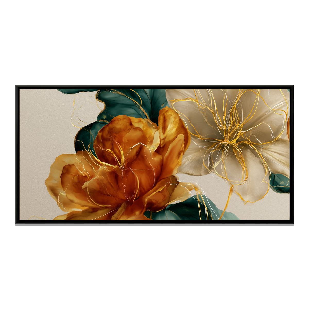 Abstract Lilies — framed canvas print, front view