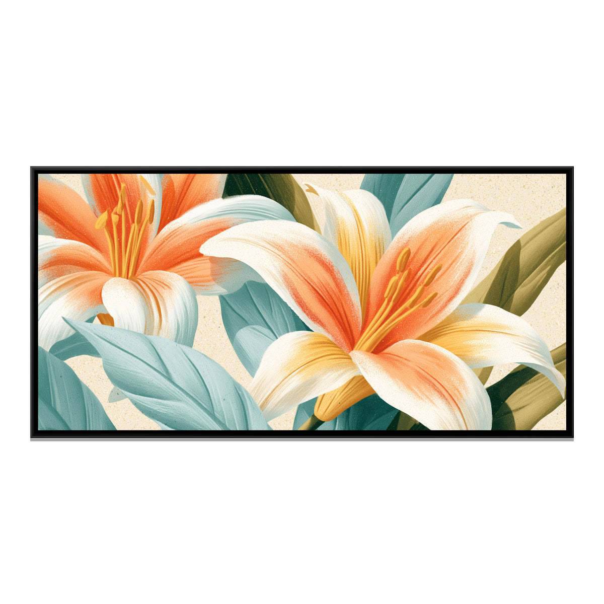 Abstract Lilies — framed canvas print, front view