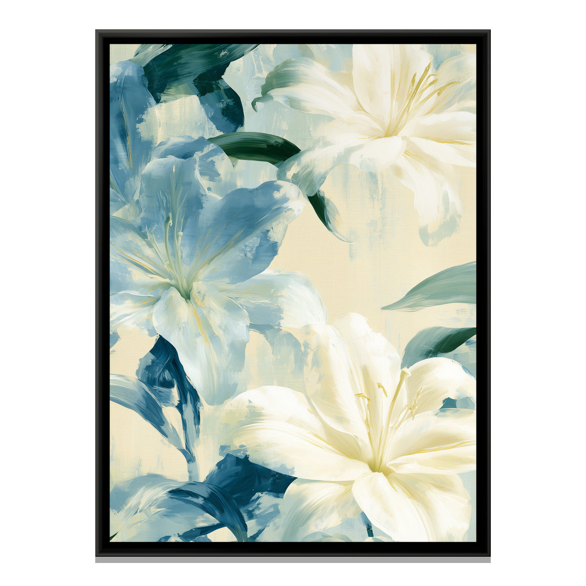Abstract Lilies — framed canvas print, front view