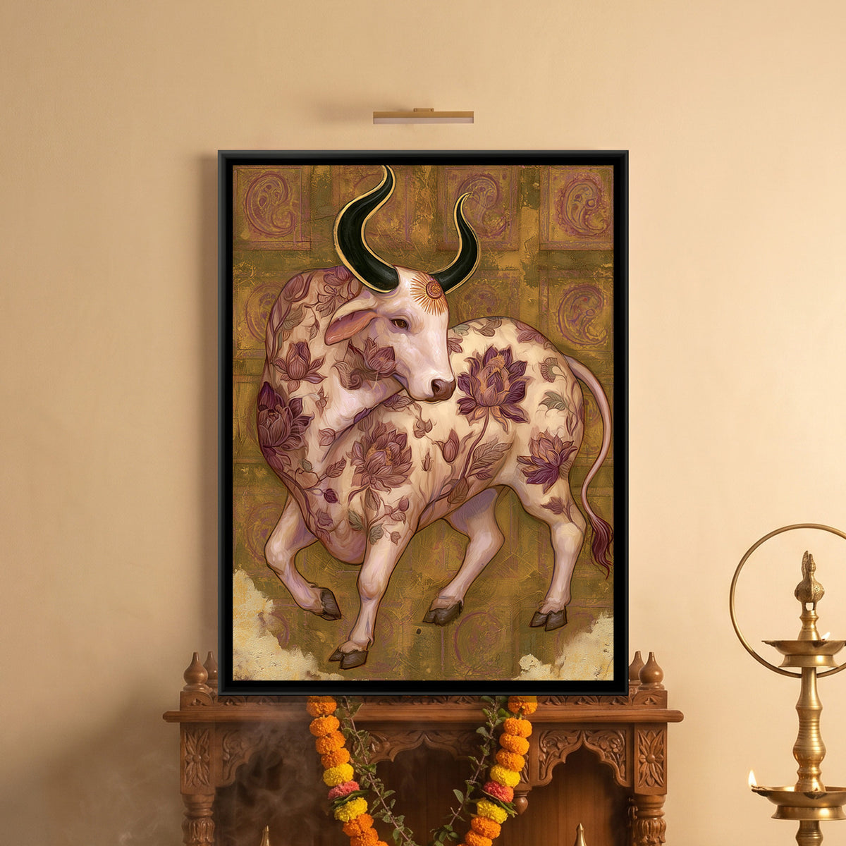 Nandi Ji — framed canvas art hung on a wall