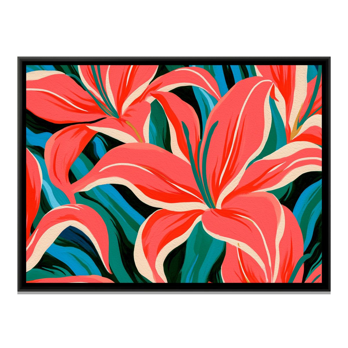Lilies — framed canvas print, front view