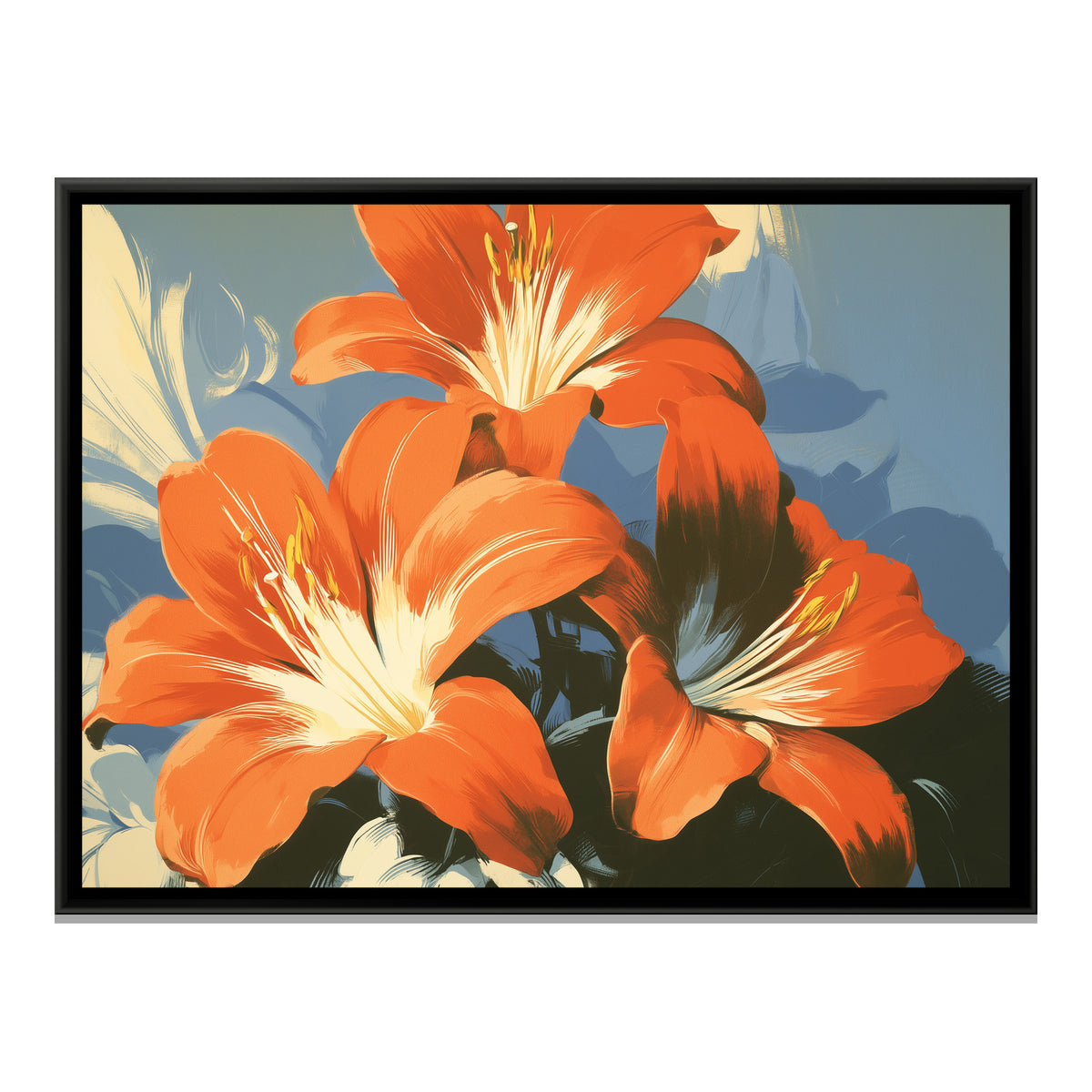 Lilies — framed canvas print, front view