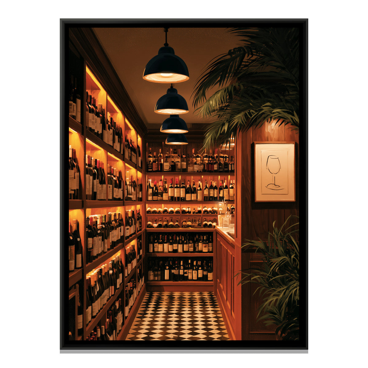 Wine Shop — framed canvas print, front view