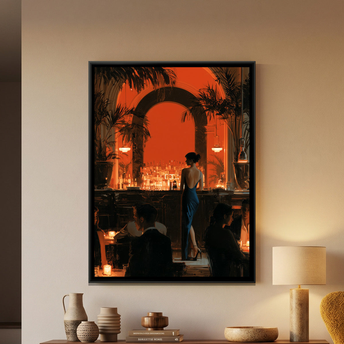 Cocktail Bar — framed canvas art hung on a wall