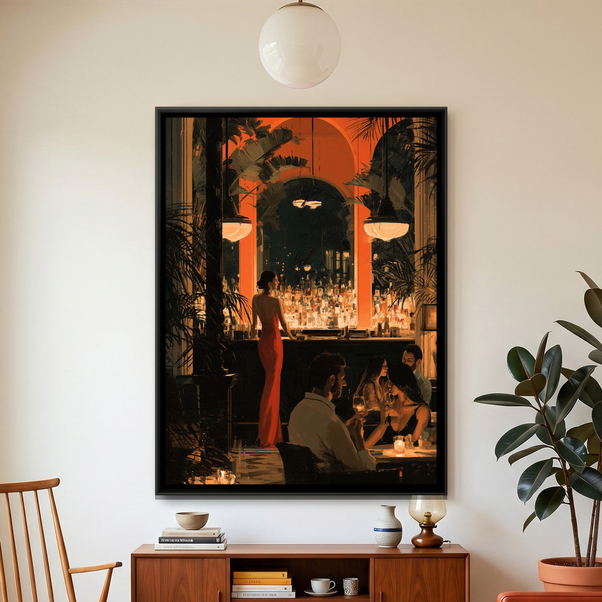 Cocktail Bar — framed canvas art hung on a wall