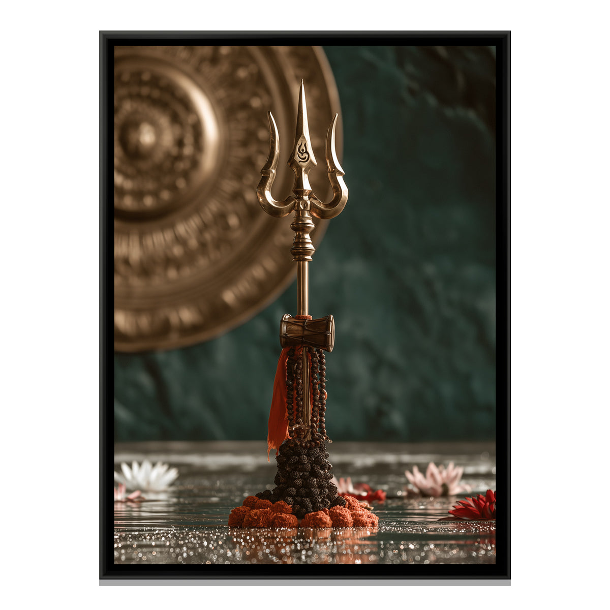 Mahadev Trishul — framed canvas print, front view