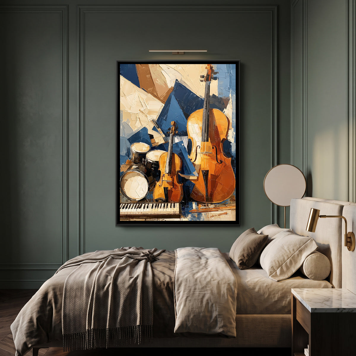 Musical Instruments — canvas art shown in a second room setting