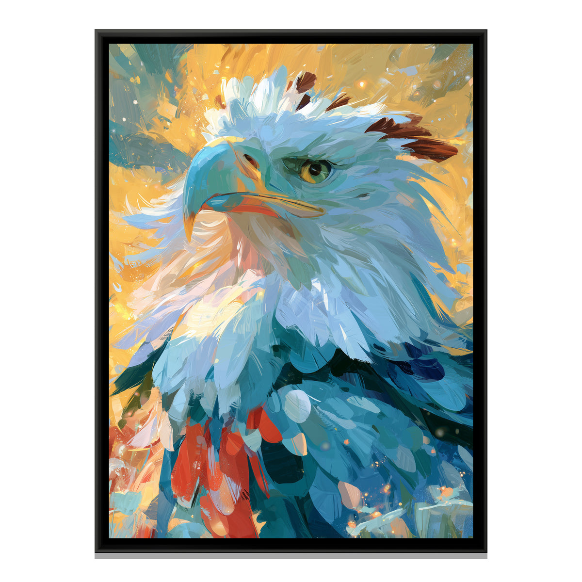 Eagle Head — framed canvas print, front view