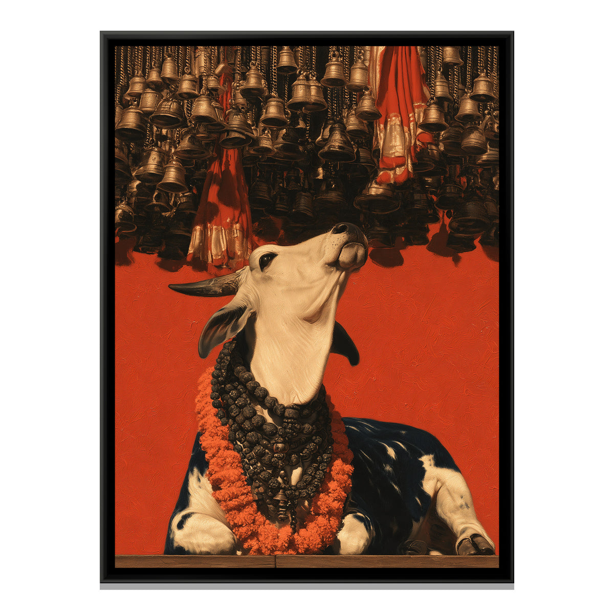 Nandi Ji — framed canvas print, front view