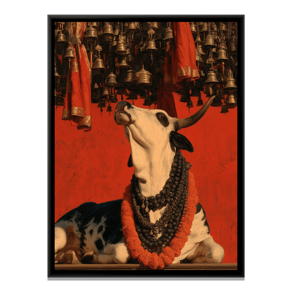 Nandi Ji — framed canvas print, front view