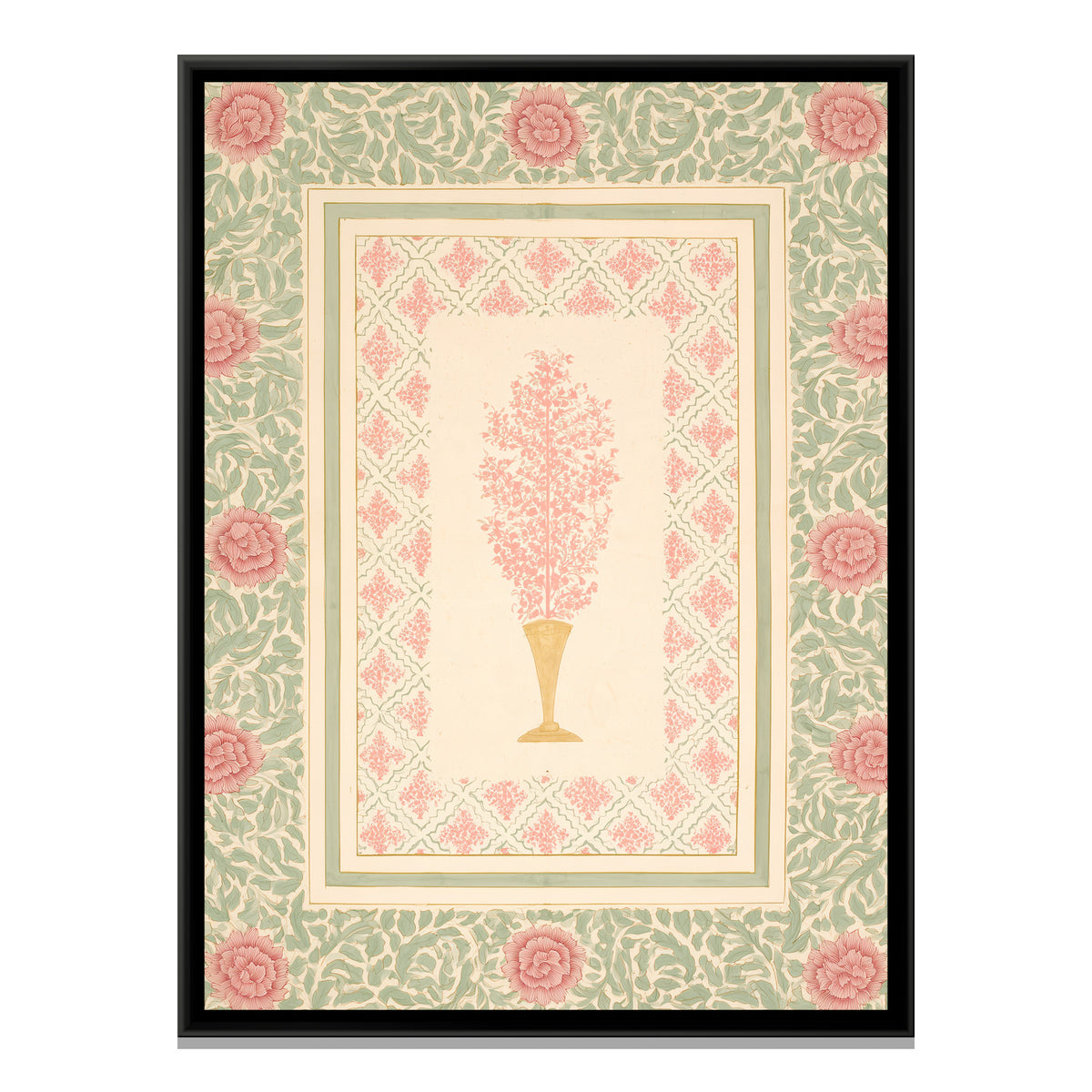Mughal Flowering Tree — framed canvas print, front view