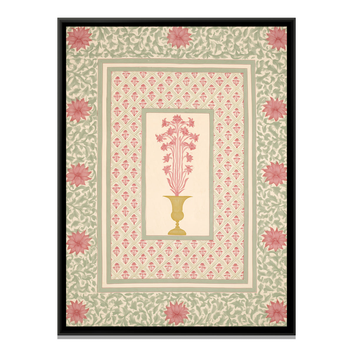 Mughal Flowering Tree — framed canvas print, front view