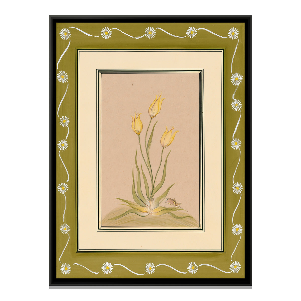 Mughal Tulips — framed canvas print, front view