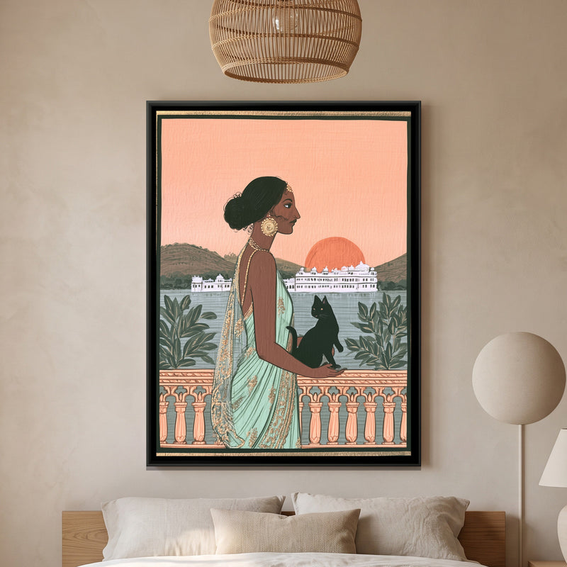 Woman with Black Cat
