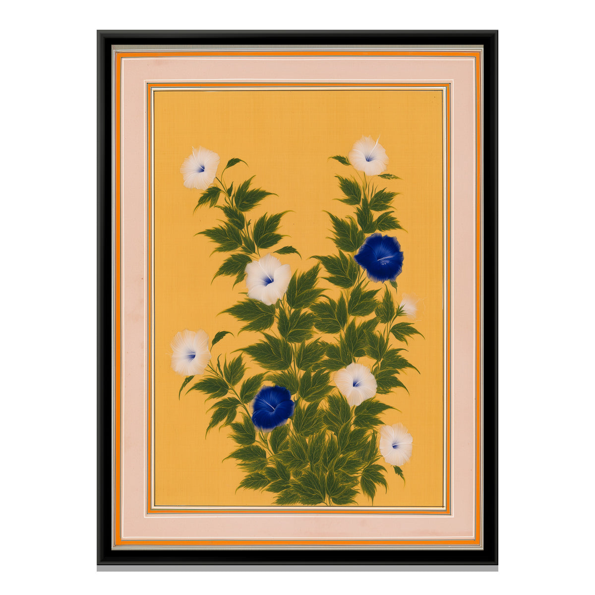 Mughal Hibiscus — framed canvas print, front view