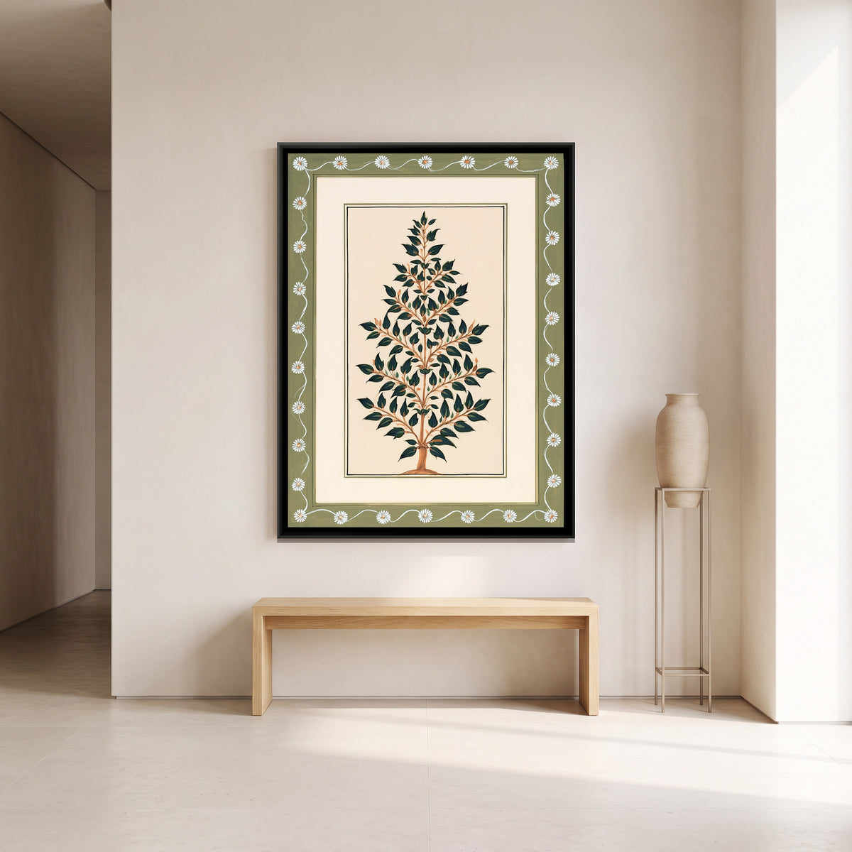 Mughal Tree — canvas art shown in a styled room