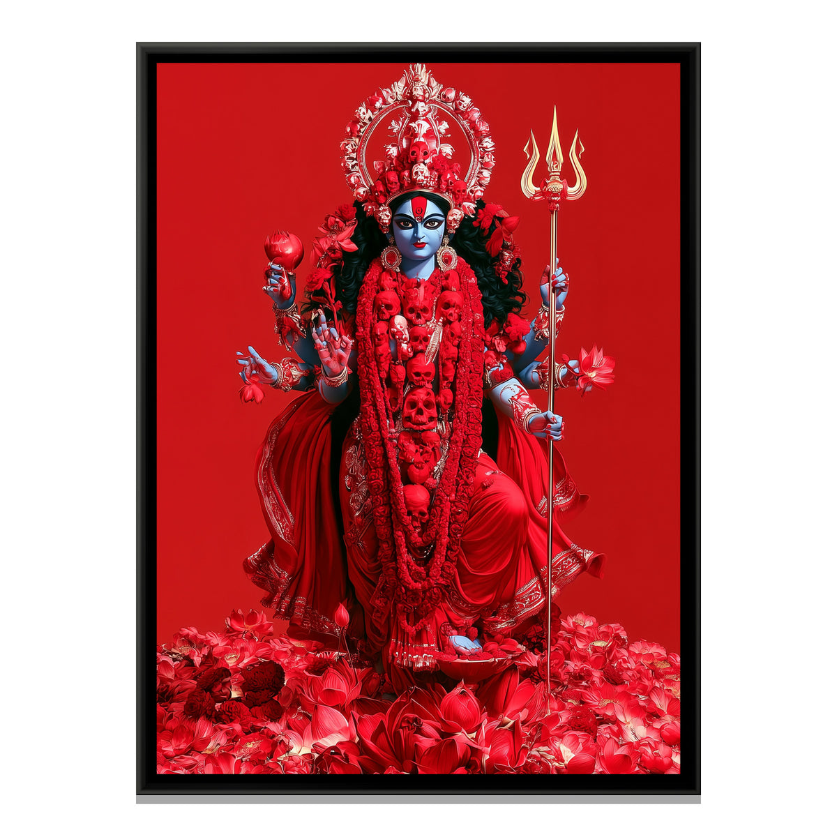 Maa Kali — framed canvas print, front view