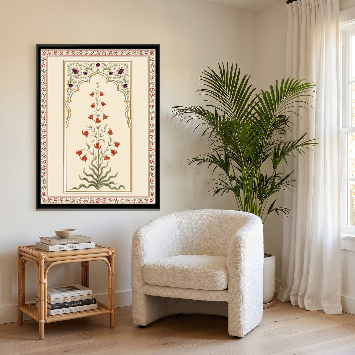 Mughal Lily — canvas art shown in a second room setting