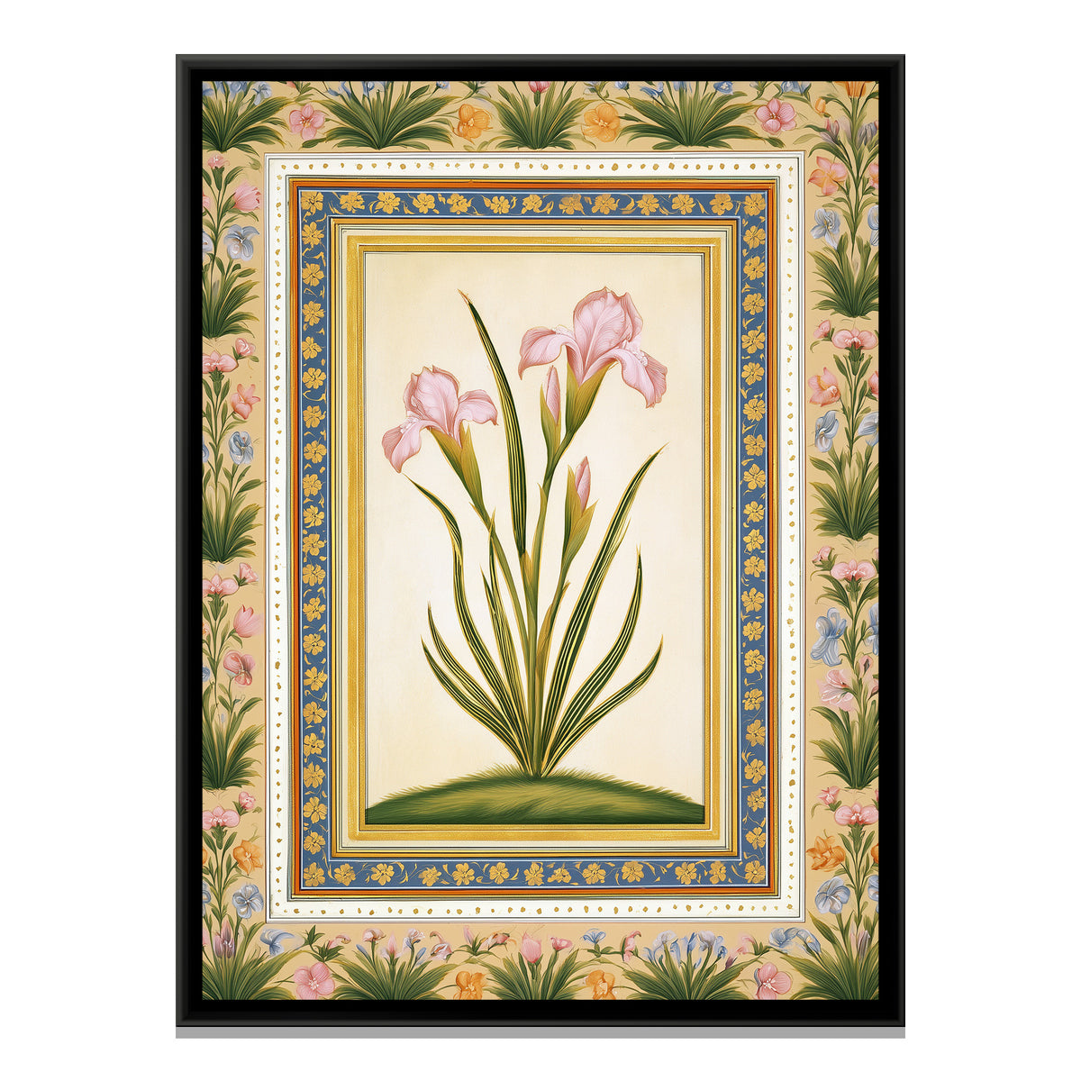 Mughal Iris — framed canvas print, front view
