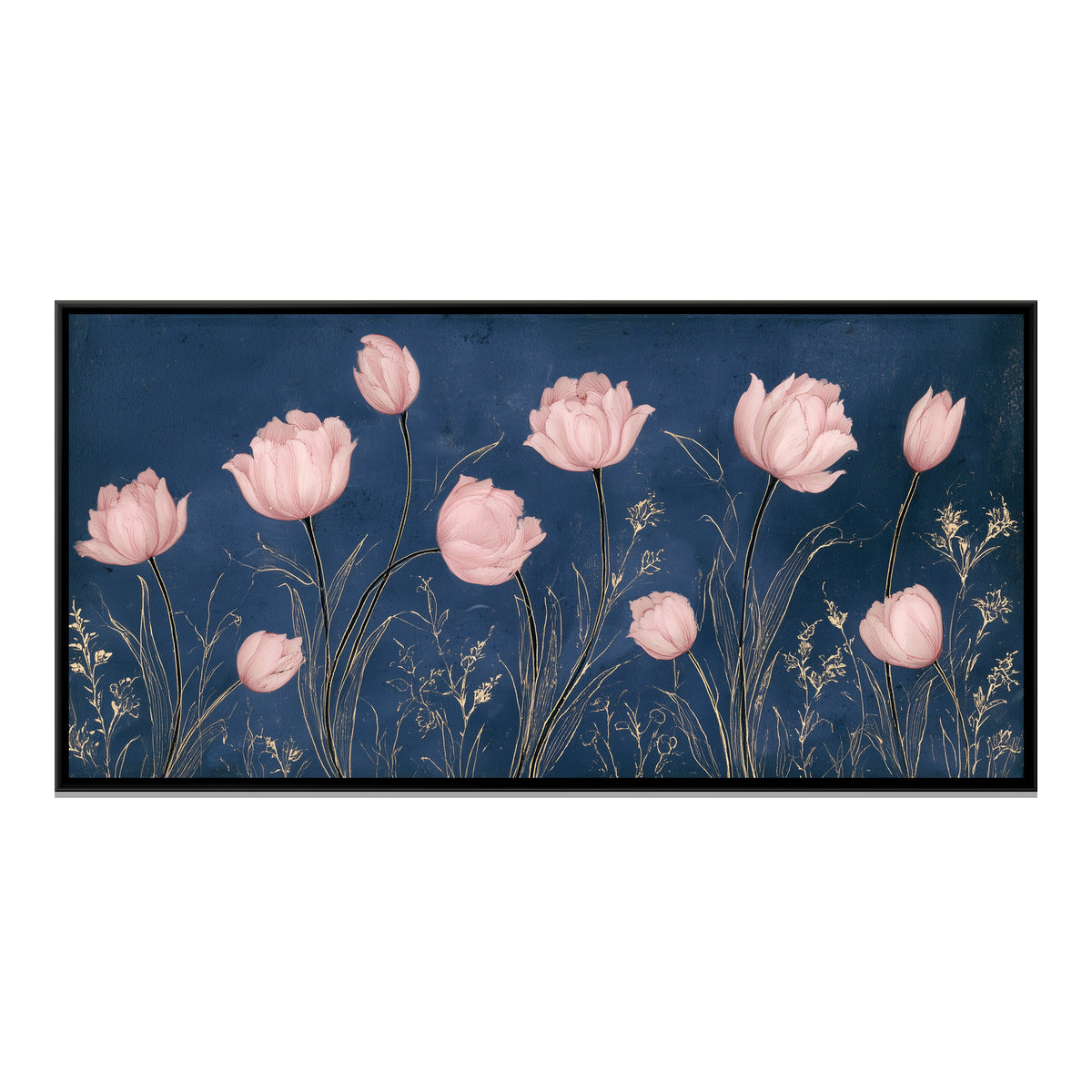 Mughal Tulips — framed canvas print, front view