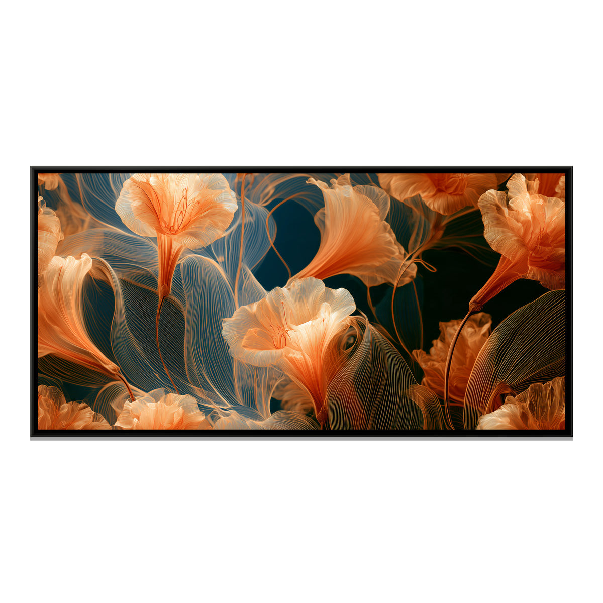 Art Nouveau Lilies — framed canvas print, front view