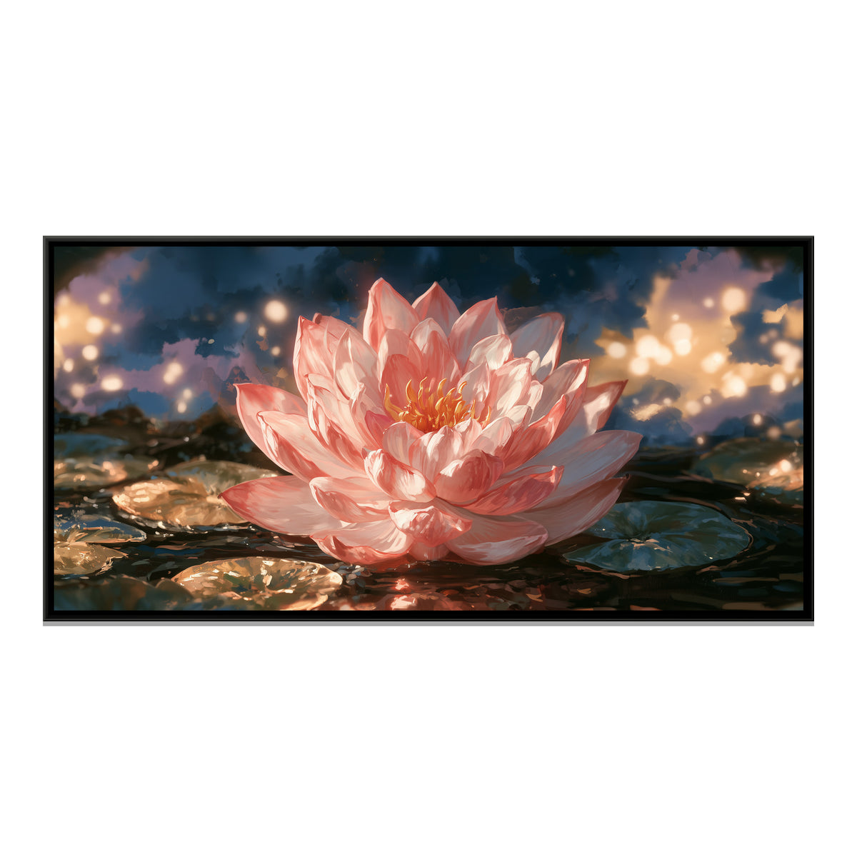Pink Lotus — framed canvas print, front view