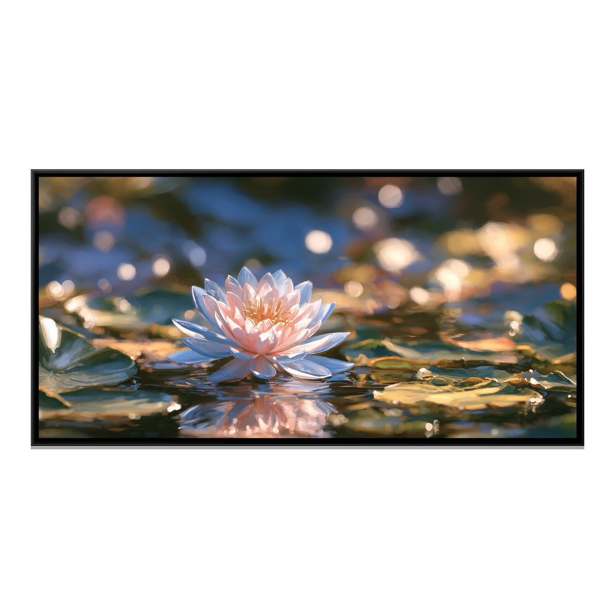 Pink Lotus — framed canvas print, front view