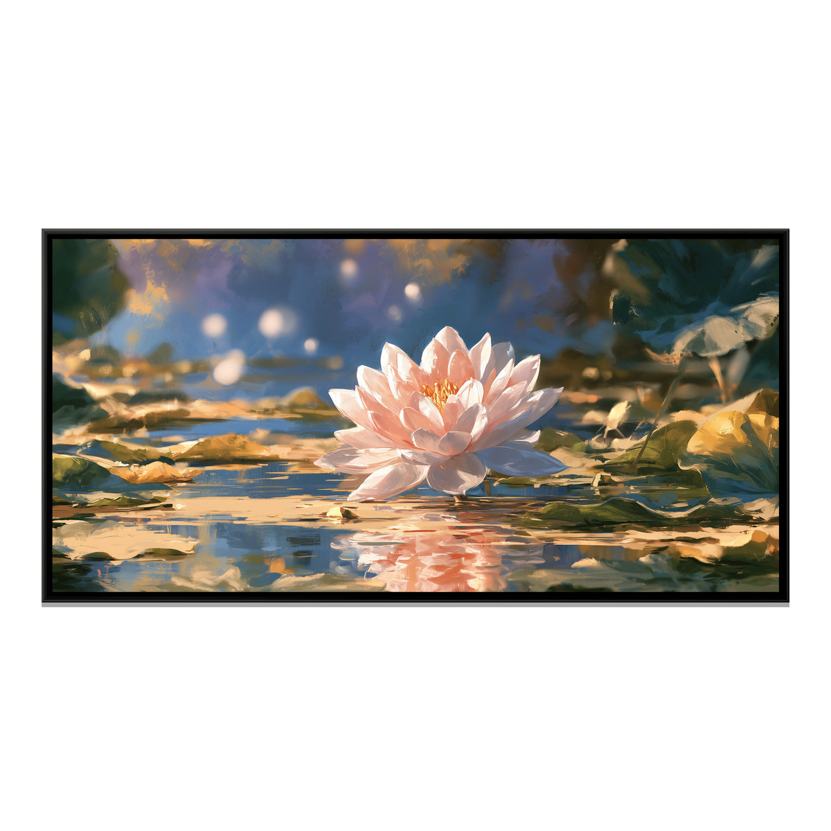 Pink Lotus — framed canvas print, front view