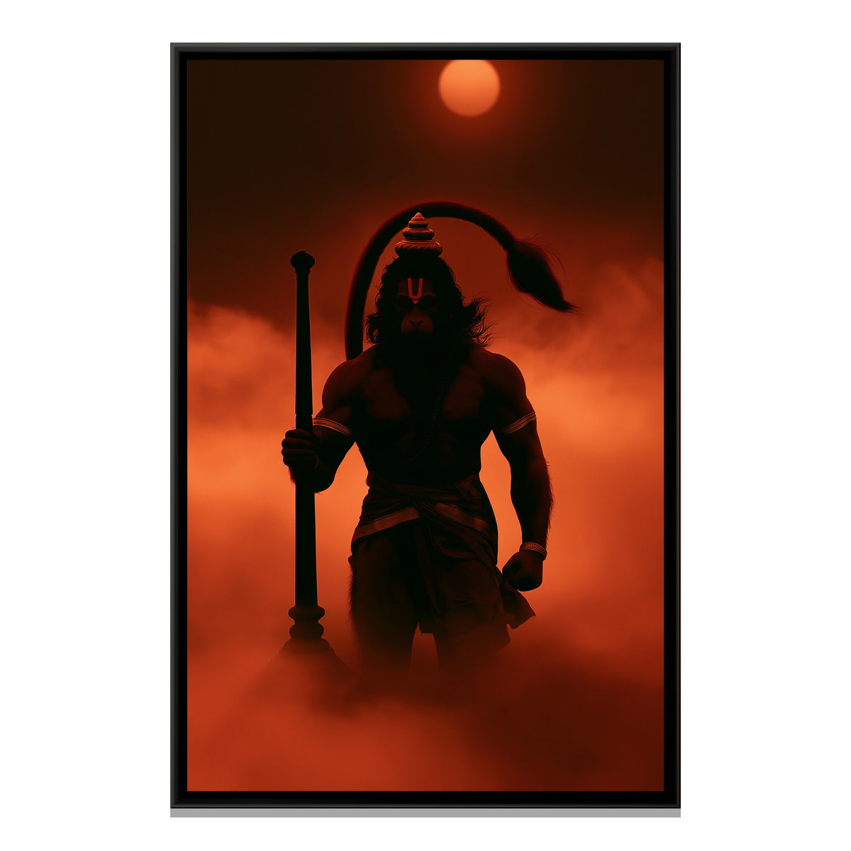 Hanuman Ji — framed canvas print, front view