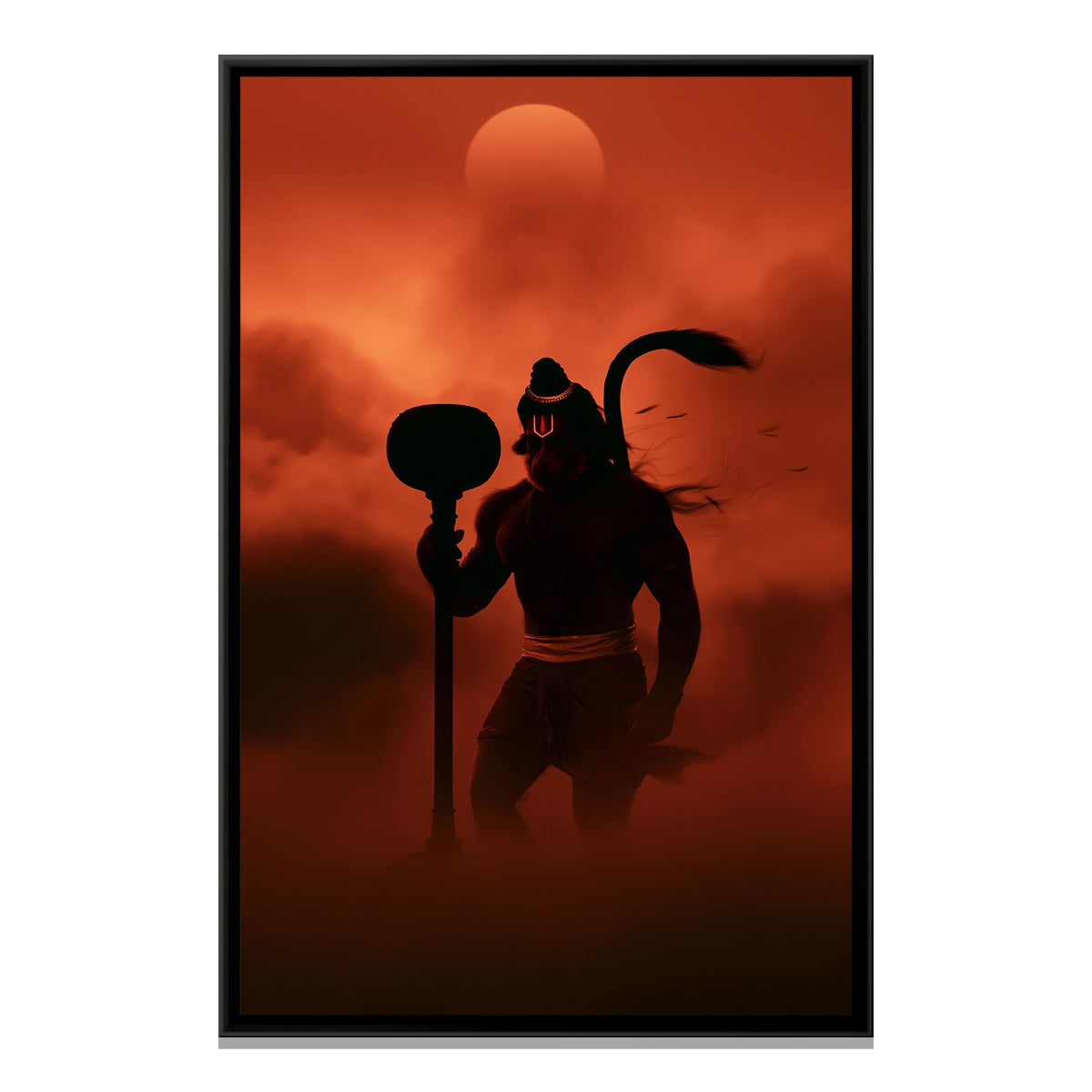 Hanuman Ji — framed canvas print, front view