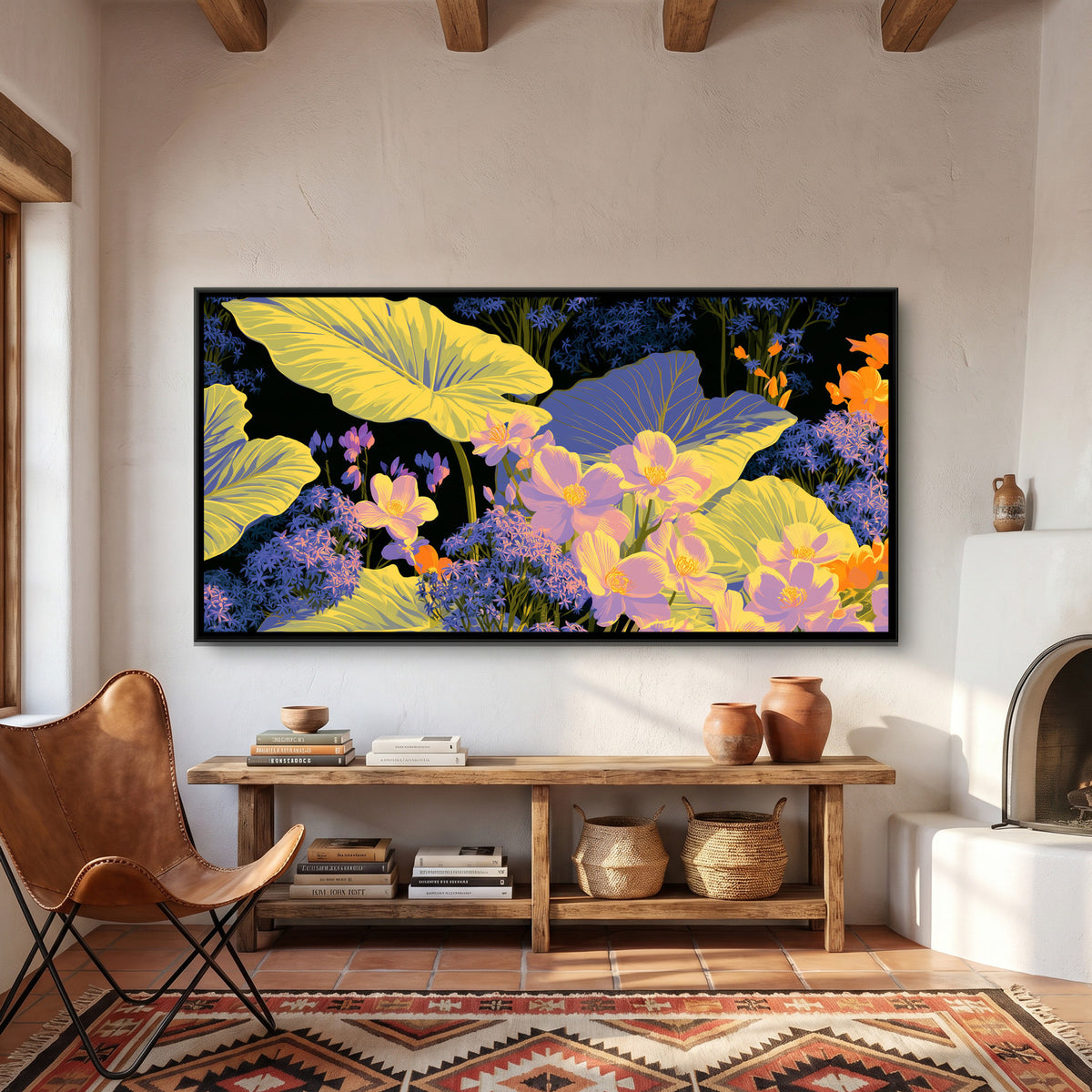 Tropical Jungle — framed canvas art hung on a wall