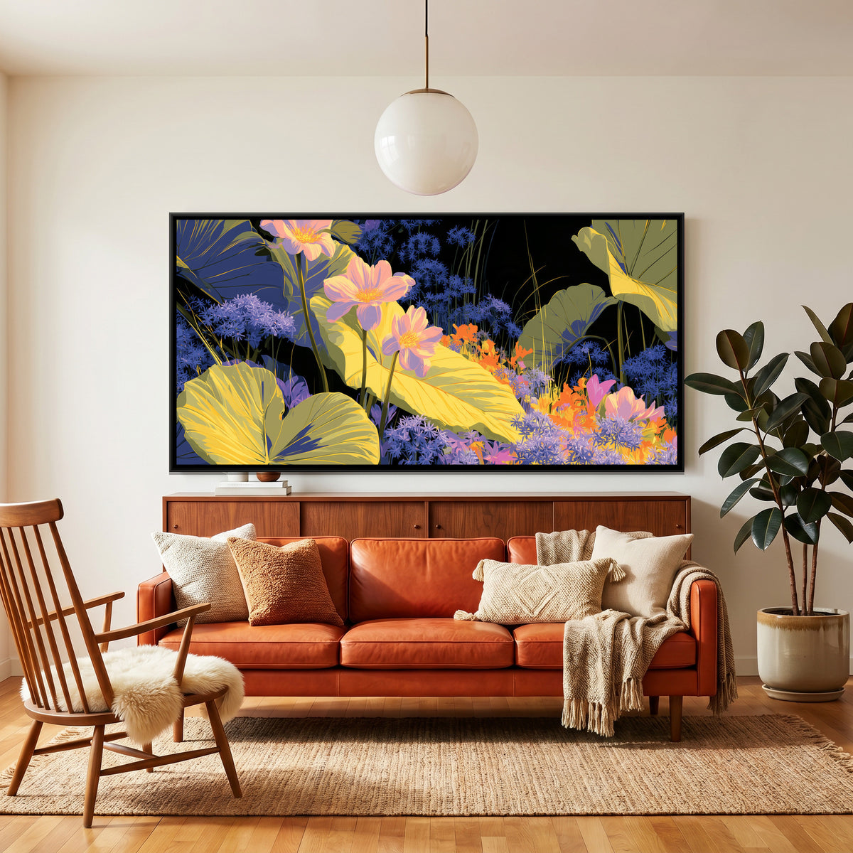 Tropical Jungle — canvas art shown in a second room setting
