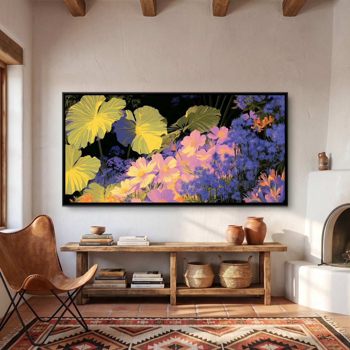 Tropical Jungle — framed canvas art hung on a wall