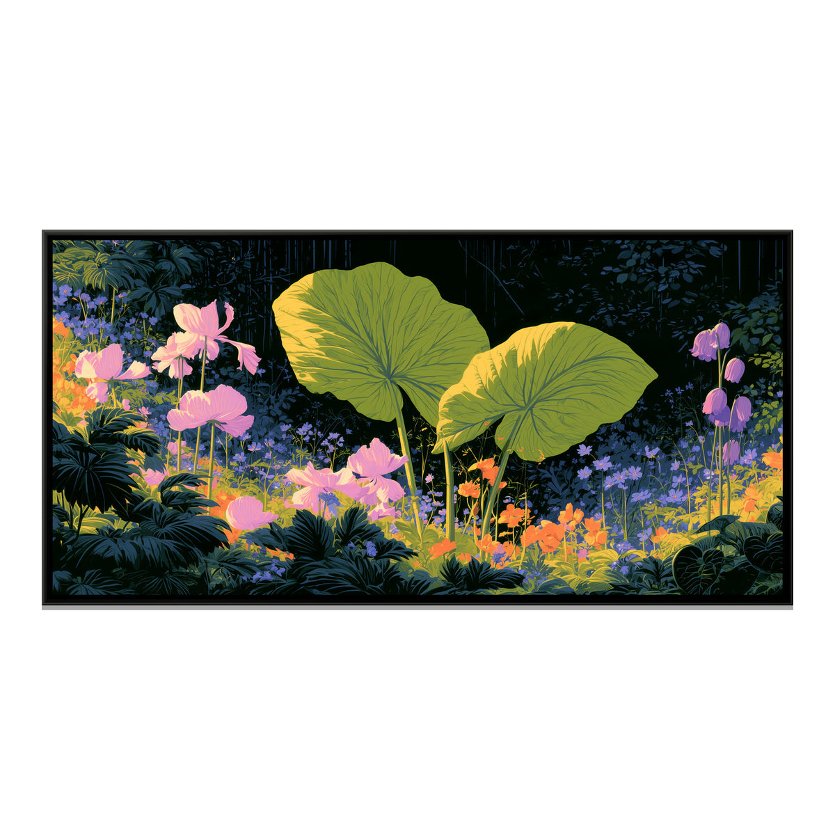 Tropical Jungle — framed canvas print, front view