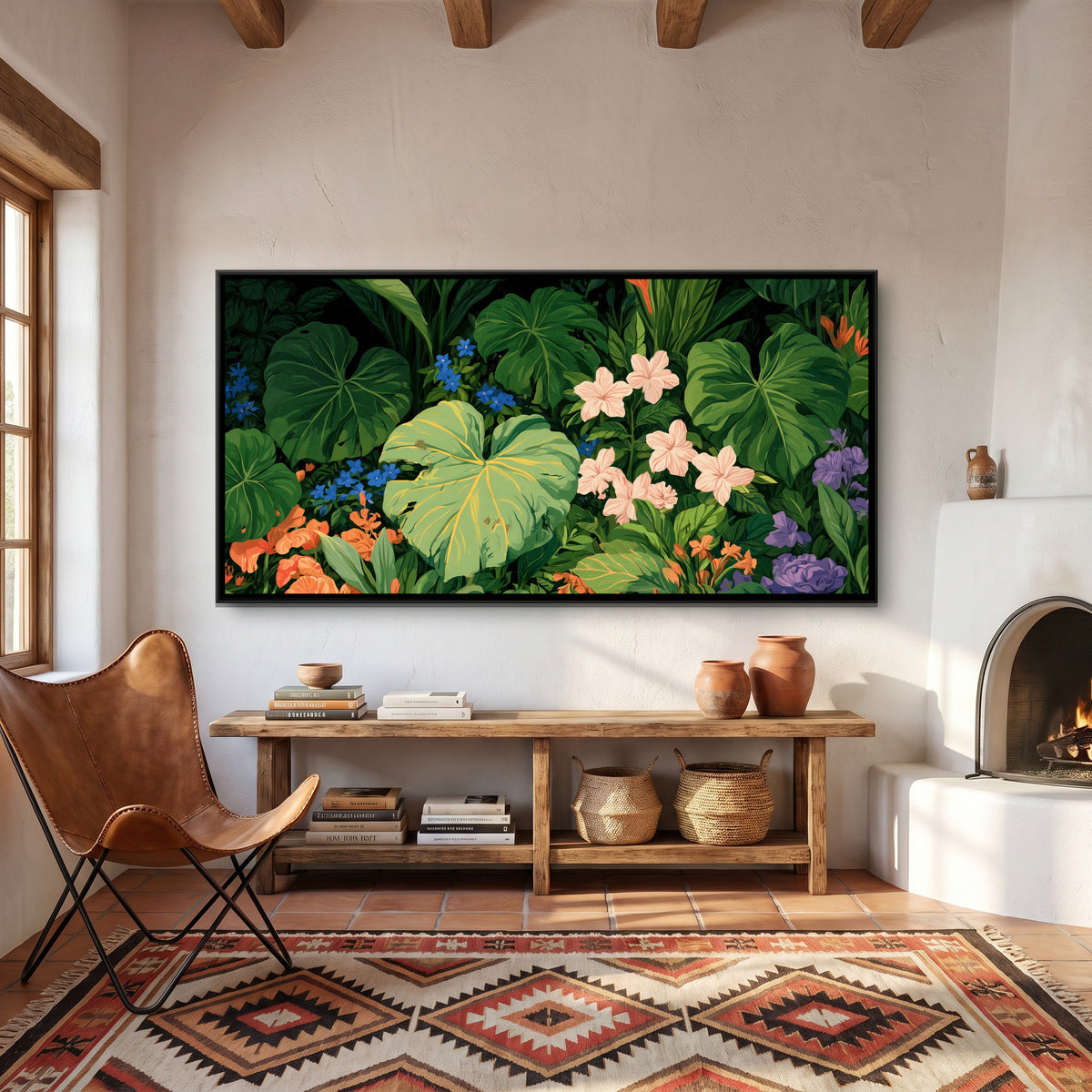Tropical Jungle — canvas art shown in a second room setting