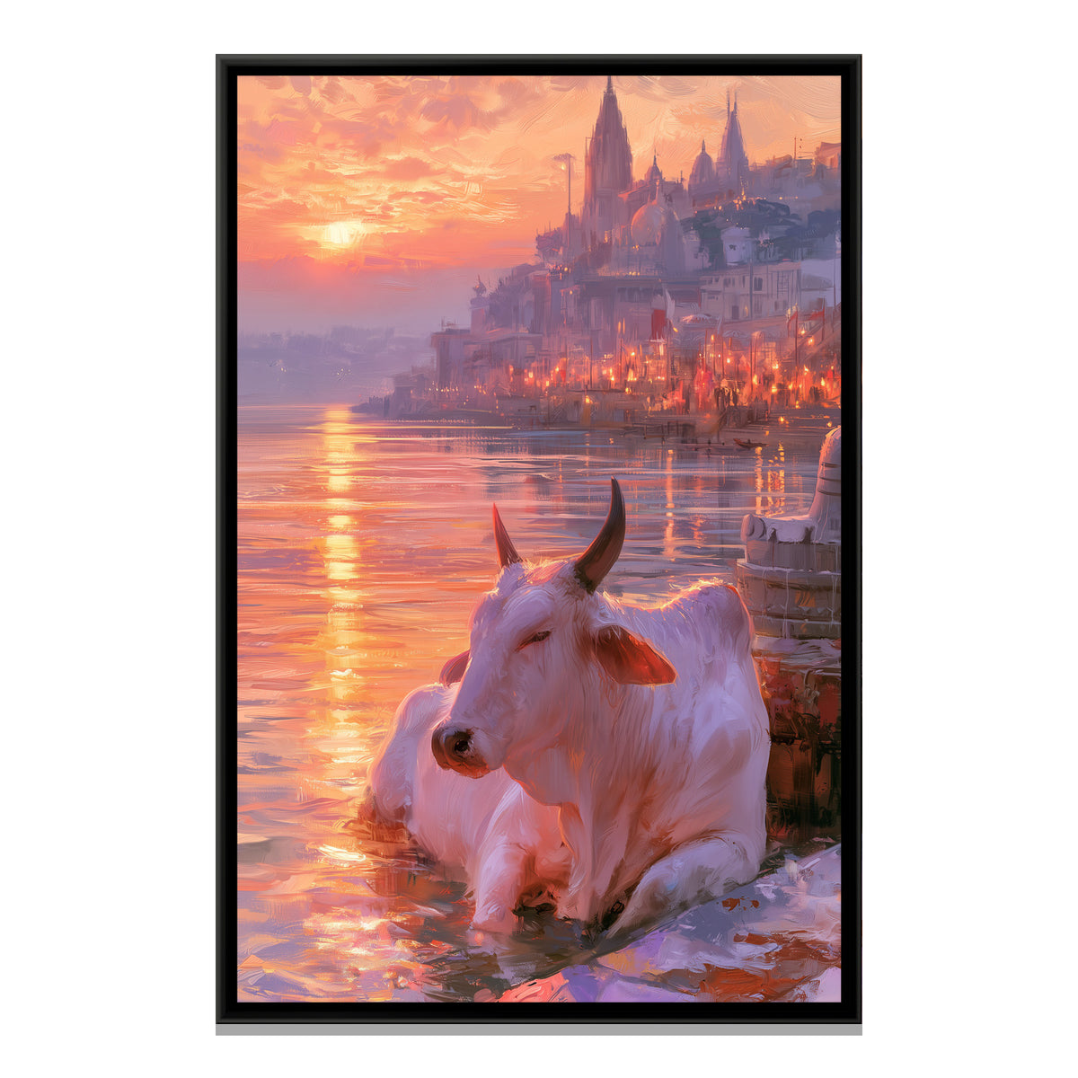 Nandi Ji — framed canvas print, front view