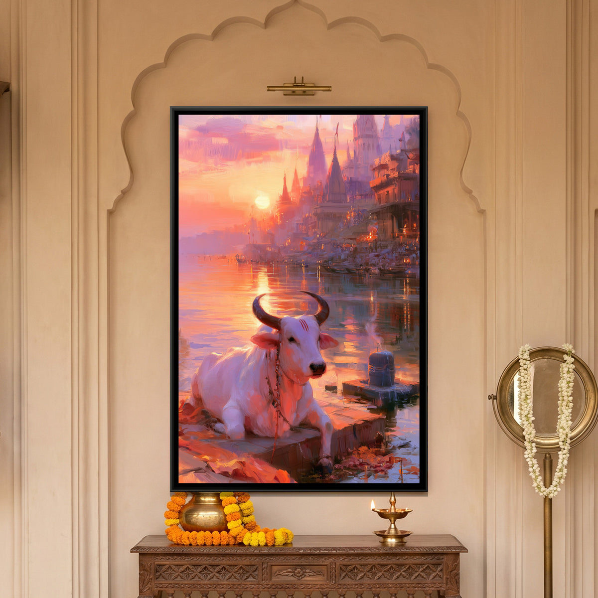 Nandi Ji — framed canvas art hung on a wall