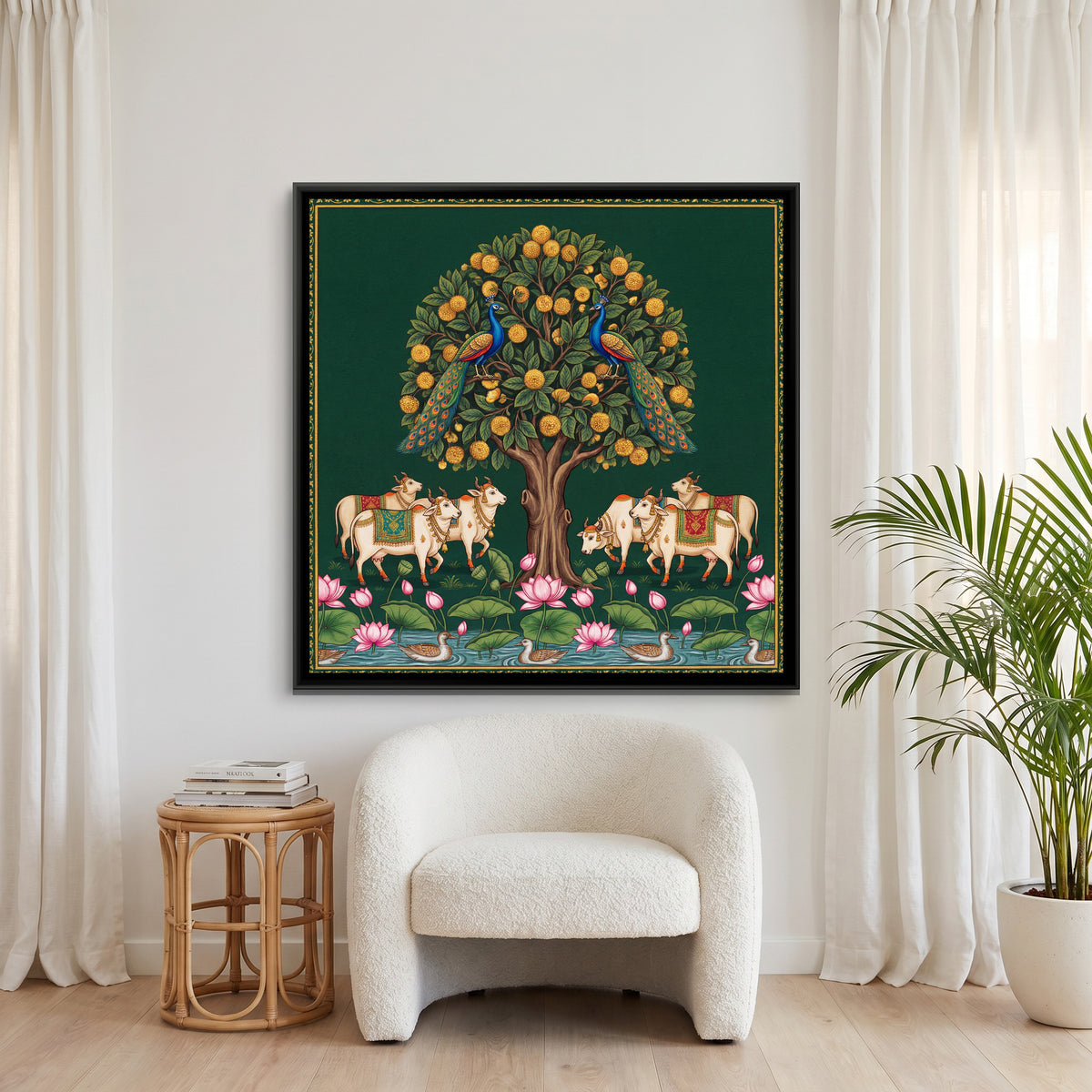 Pichwai Kadamba Tree — canvas art shown in a second room setting