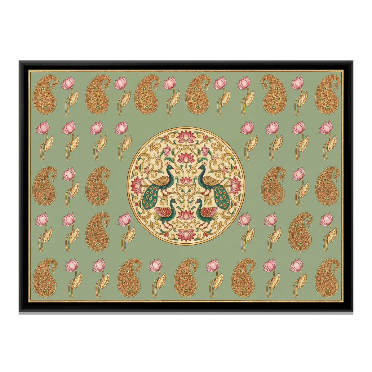 Pichwai Paisley — framed canvas print, front view