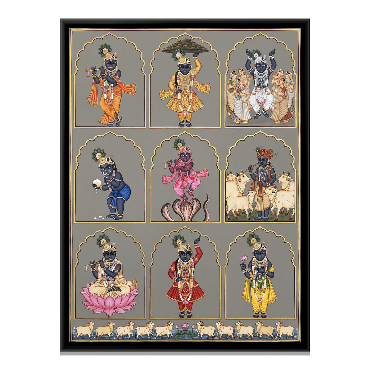 Shrinathji Nav Swaroop — framed canvas print, front view