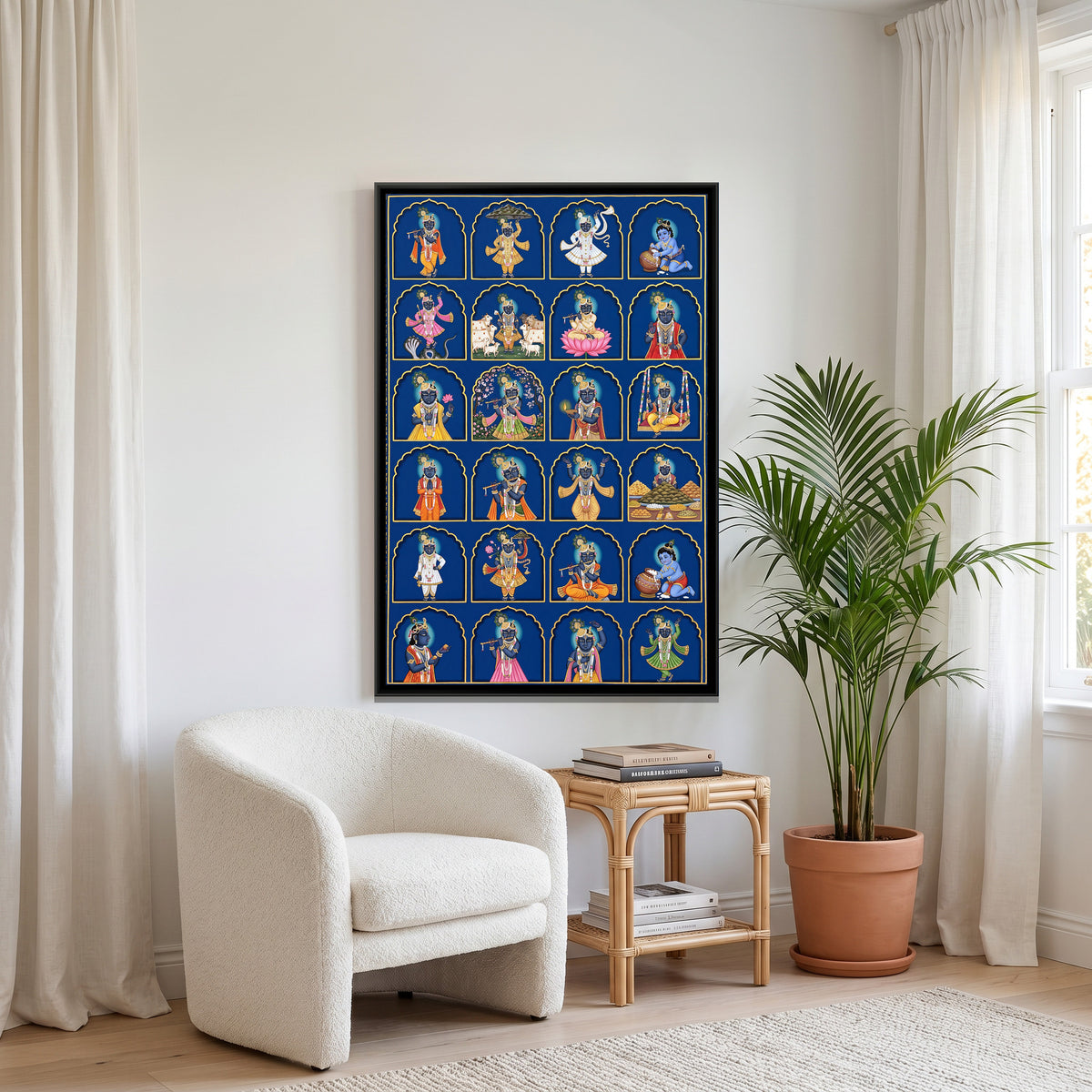Shrinathji 24 Forms — canvas art shown in a second room setting