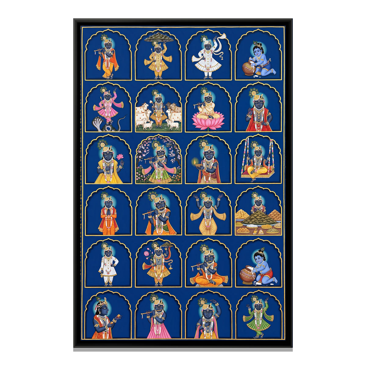 Shrinathji 24 Forms — framed canvas print, front view