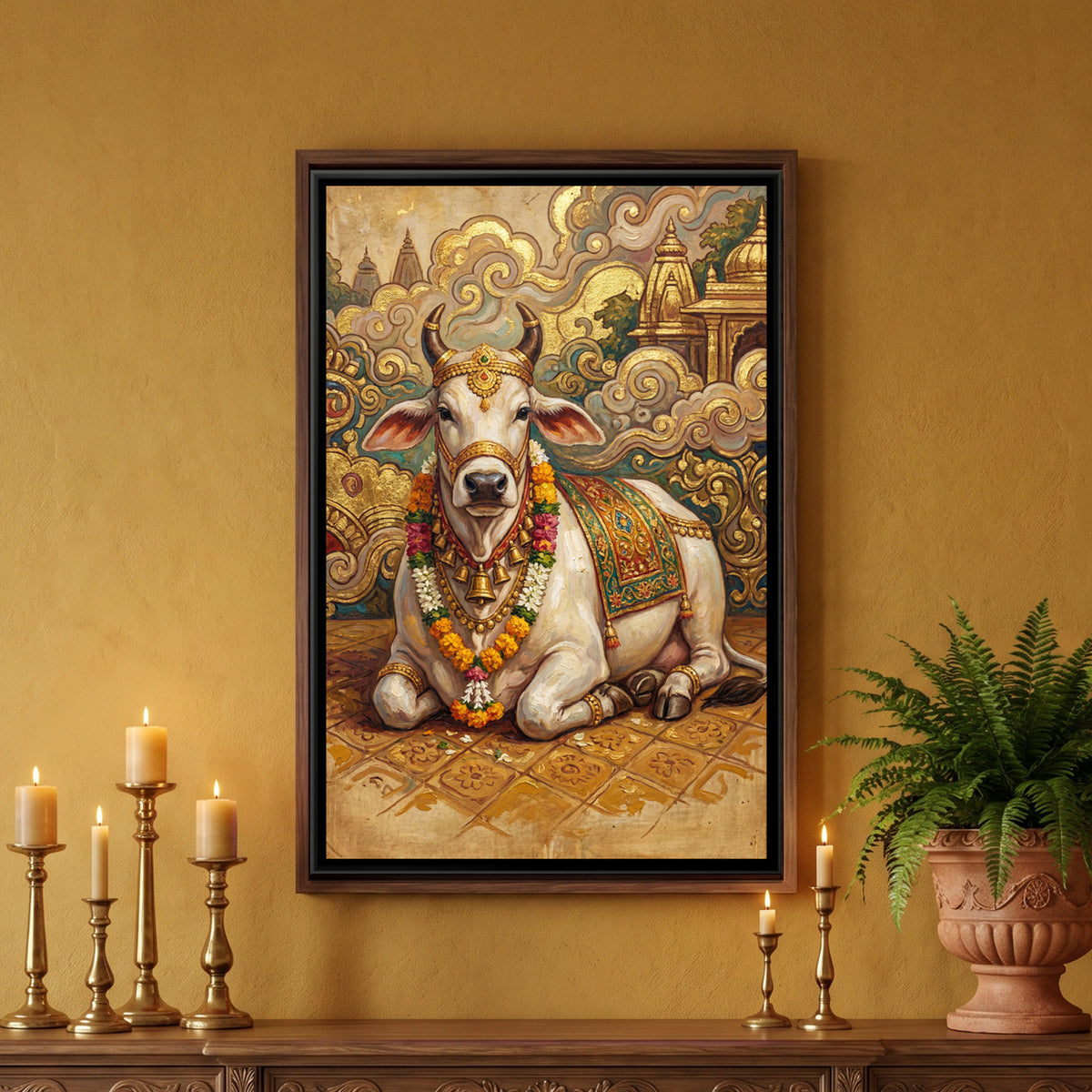 Nandi Ji — framed canvas art hung on a wall