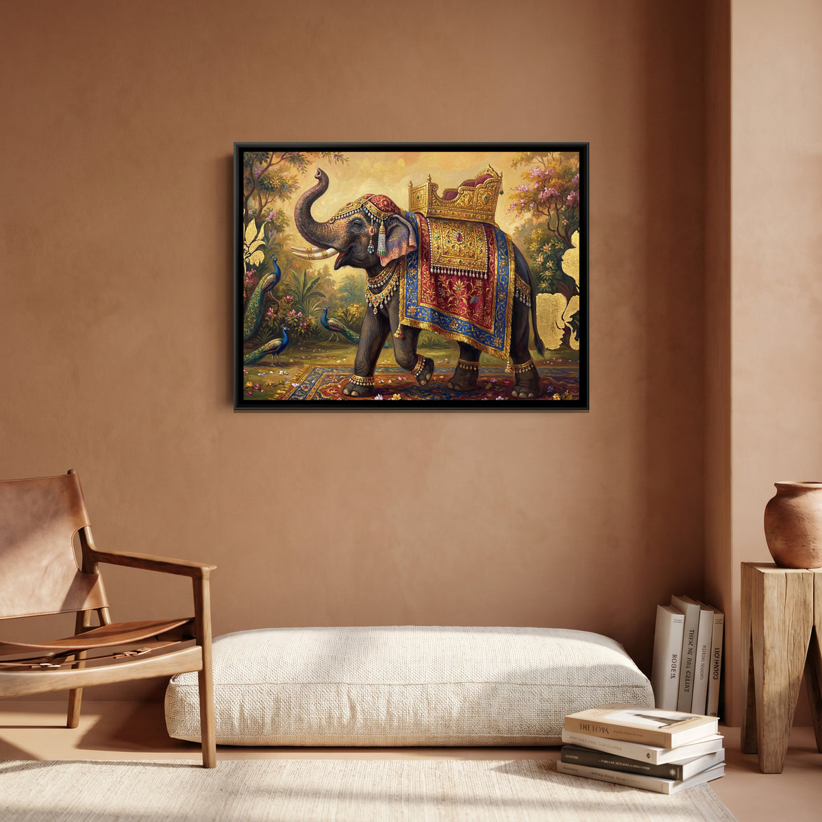 Royal Elephant — canvas art shown in a second room setting