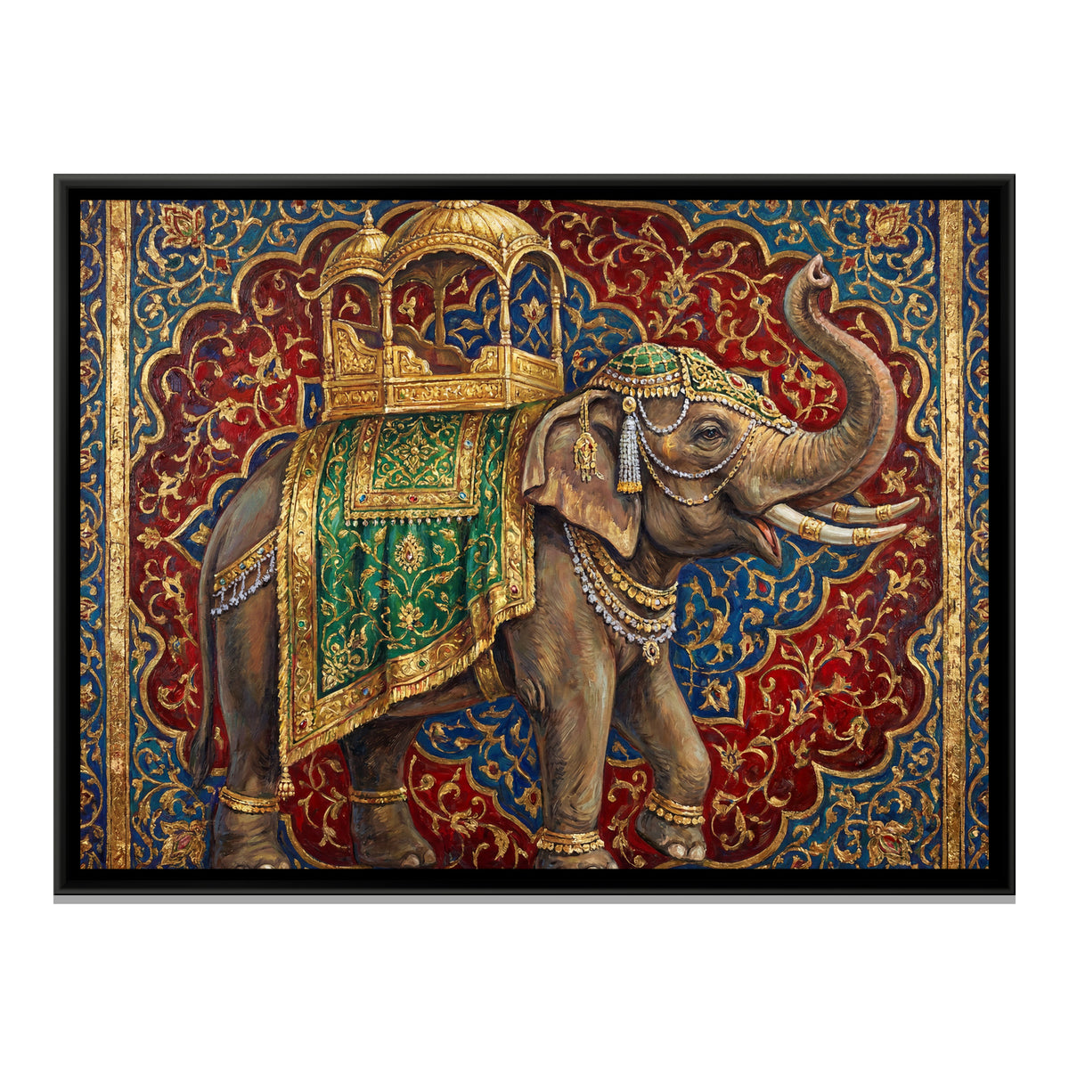 Mughal Elephant — framed canvas print, front view