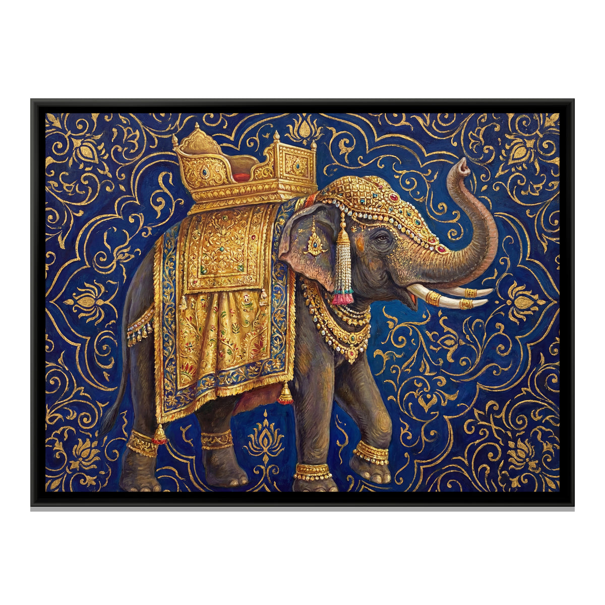 Mughal Elephant — framed canvas print, front view