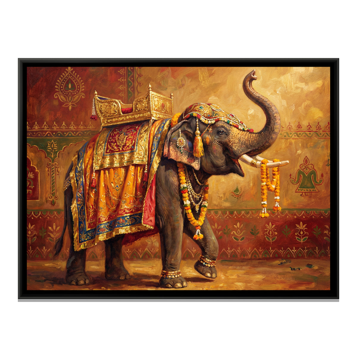 Mughal Elephant — framed canvas print, front view