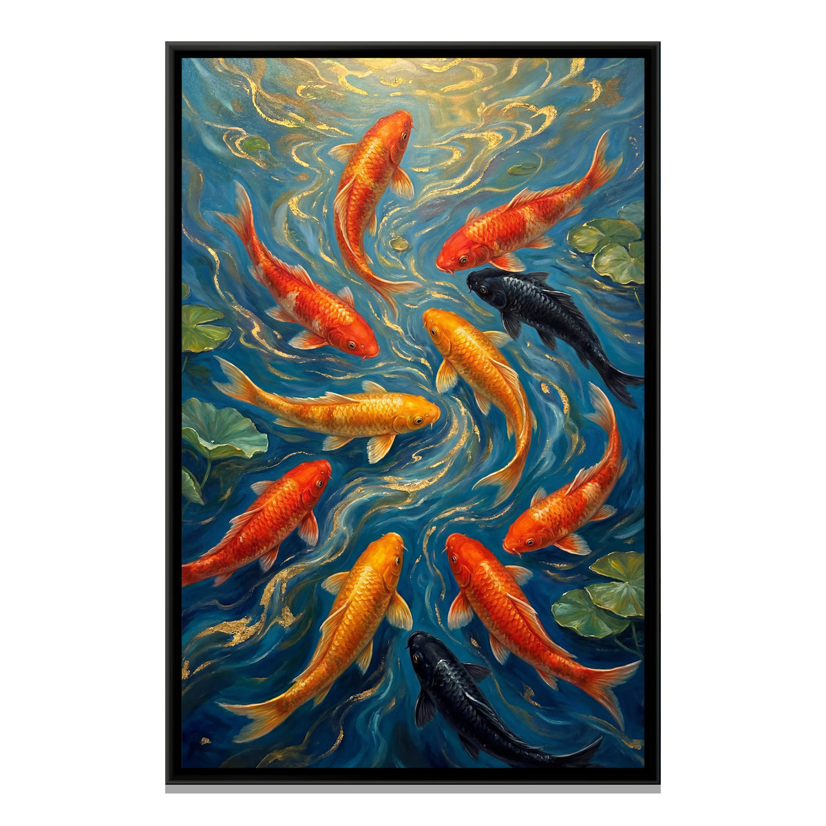 Vastu Koi Fish — framed canvas print, front view
