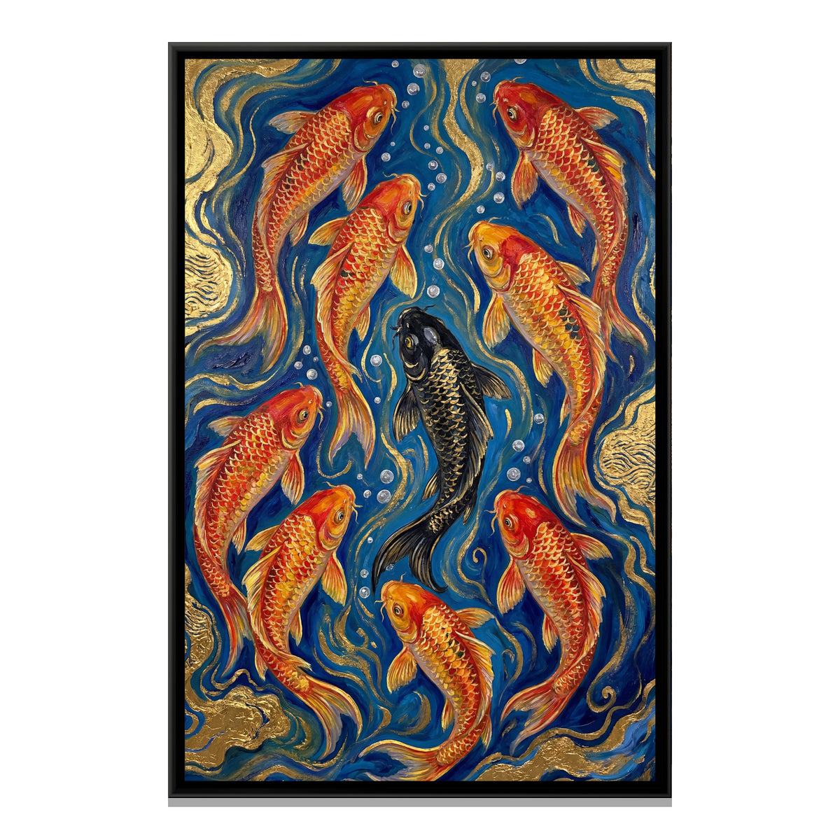 Vastu Koi Fish — framed canvas print, front view