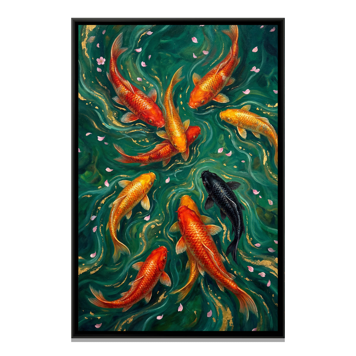 Vastu Koi Fish — framed canvas print, front view